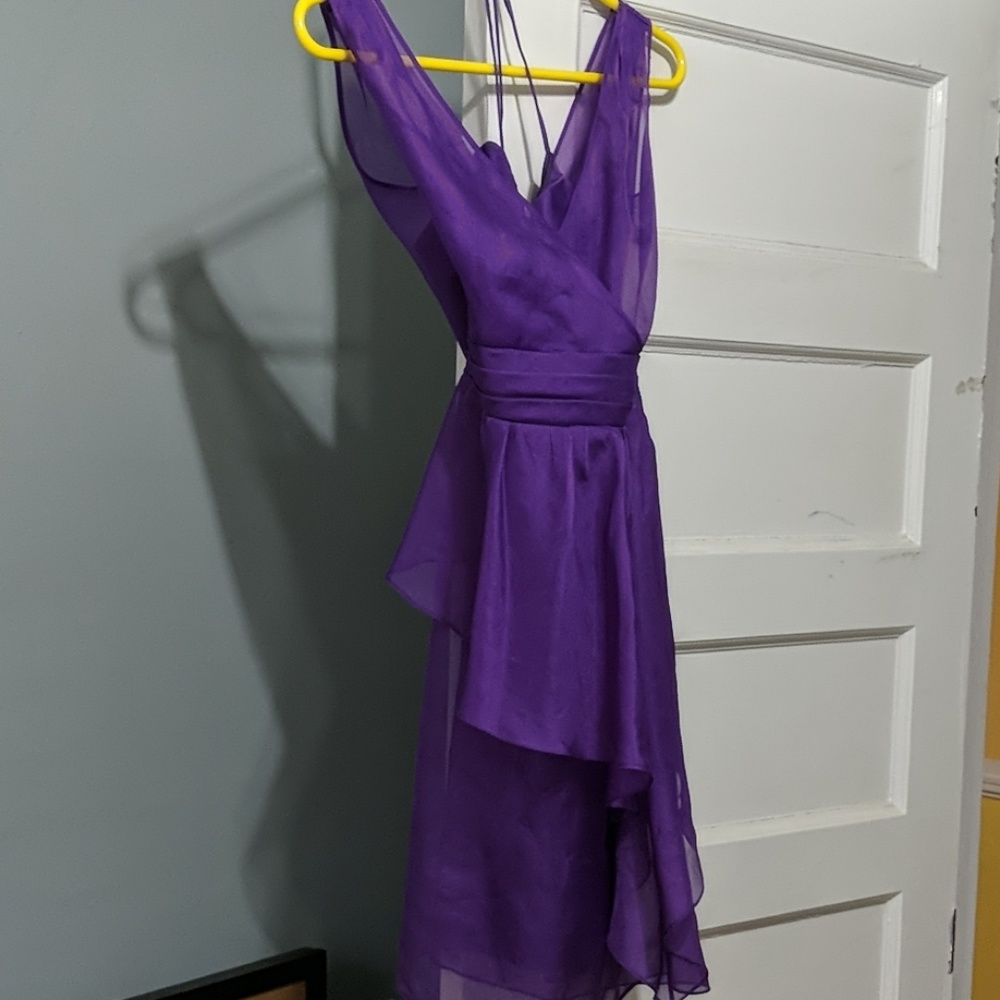 Badgley Mischka Purple Silk Dress